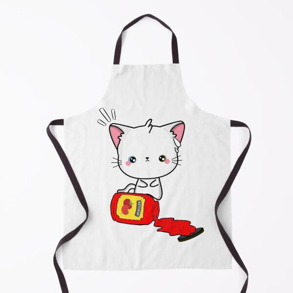 Item preview, Cute White Cat Spilled Tomato Ketchup designed and sold by Pet Station.