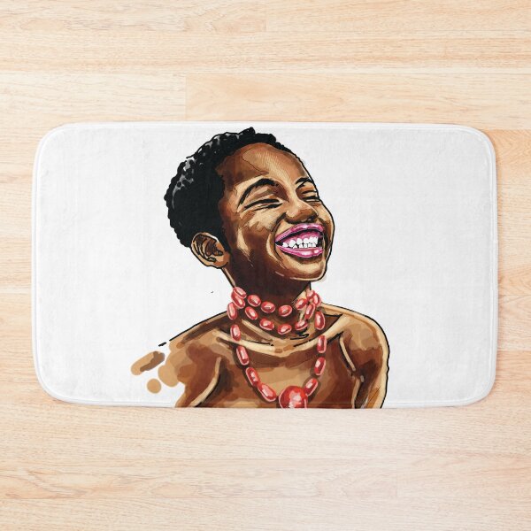 Item preview, Black African boy laughing with eyes closed designed and sold by Kainene.