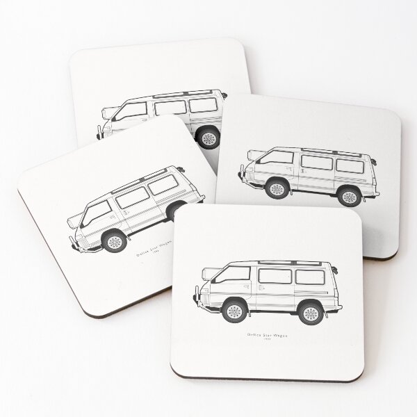 Artikelvorschau, Delica Star Wagon (schwarz auf weiß) entworfen und verkauft von anuaramir.
