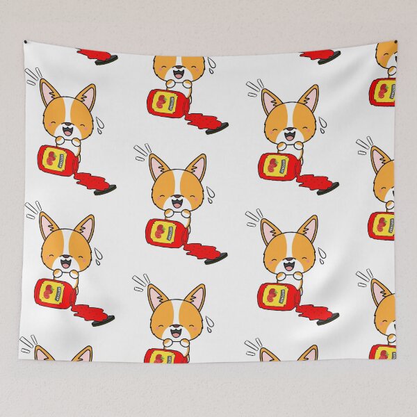 Item preview, Cute Corgi Spilled Tomato Ketchup designed and sold by Pet Station.