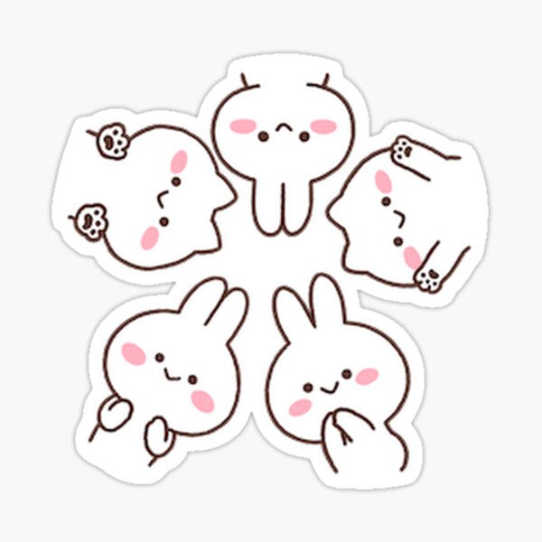 Mimi And Neko Friends Group Sticker For Sale By Ggpandele Redbubble