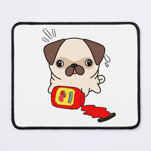 Item preview, Cute Pug Spilled Tomato Ketchup designed and sold by Pet Station.