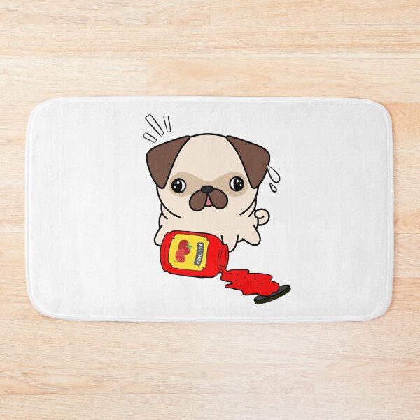 Item preview, Cute Pug Spilled Tomato Ketchup designed and sold by Pet Station.