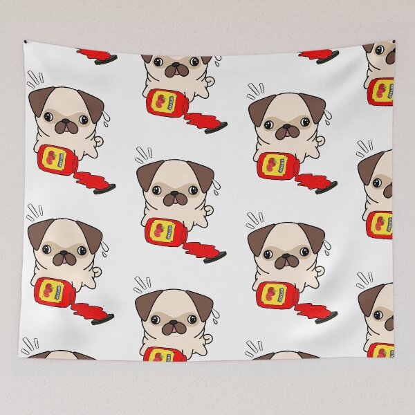 Item preview, Cute Pug Spilled Tomato Ketchup designed and sold by Pet Station.