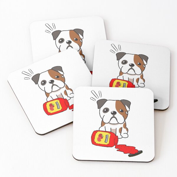 Item preview, Cute Bulldog Spilled Tomato Ketchup designed and sold by Pet Station.