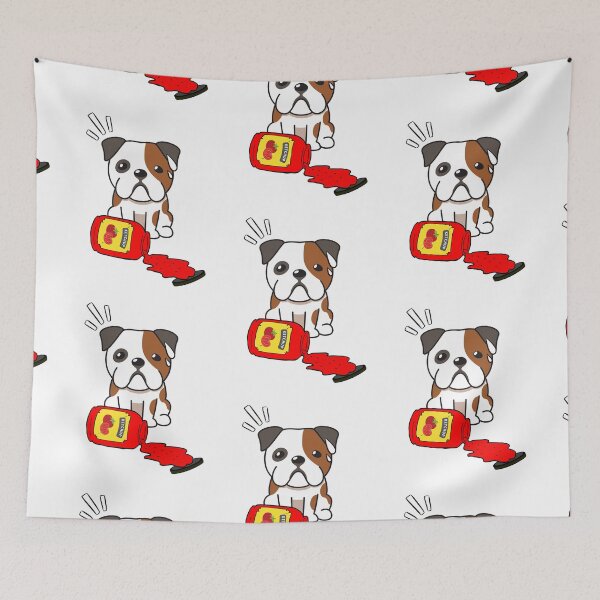 Item preview, Cute Bulldog Spilled Tomato Ketchup designed and sold by Pet Station.