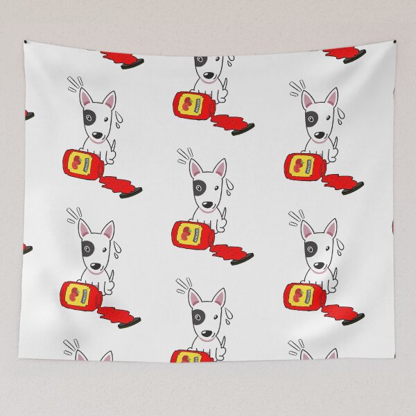 Item preview, Cute Bull Terrier Spilled Tomato Ketchup designed and sold by Pet Station.