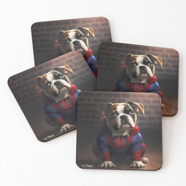Item preview, Cute dog wearing a spiderman costume - bulldog spiderman by pitasso designed and sold by DErstling.