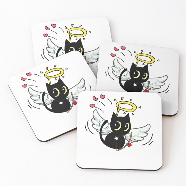 Item preview, Cupid Black Cat shooting a love arrow on valentine's day designed and sold by Pet Station.