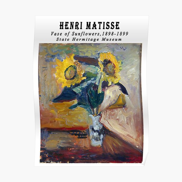"Vase of Sunflowers By Henri Matisse,matisse flowers,Henri Matisse most famous painting," Poster