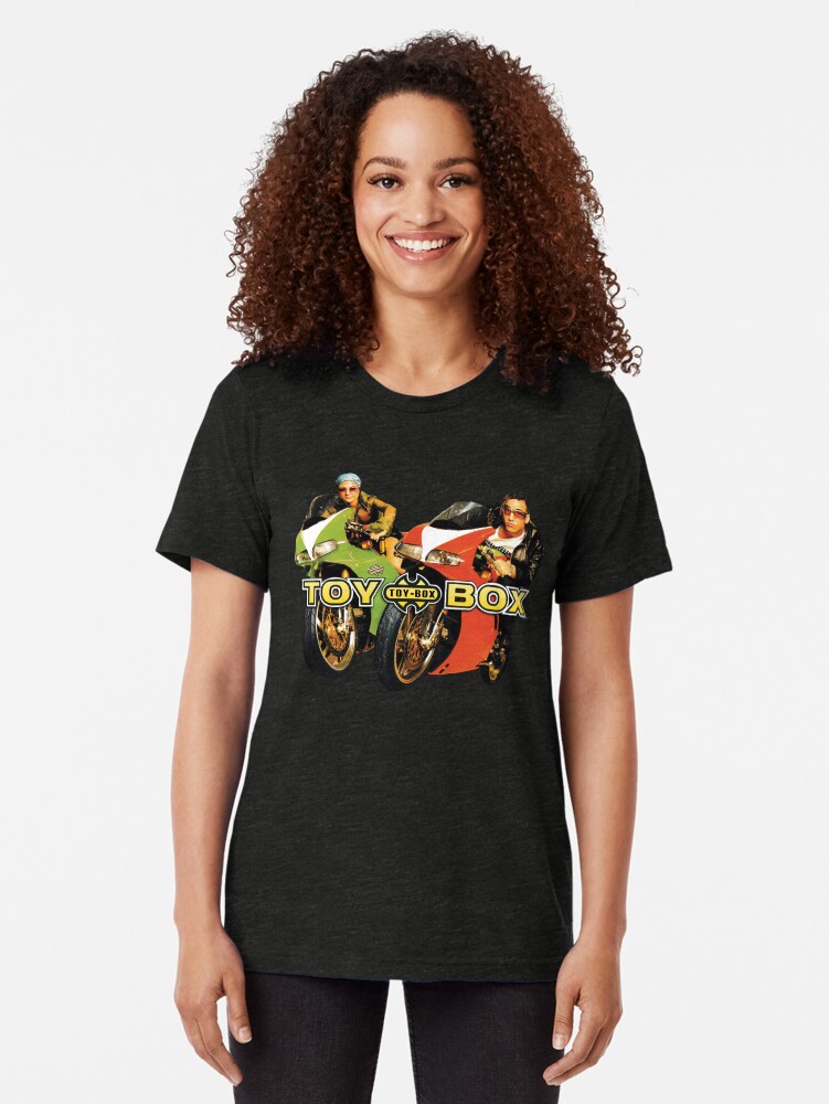 Alternate view of Toy-Box on Motorcycles Tri-blend T-Shirt