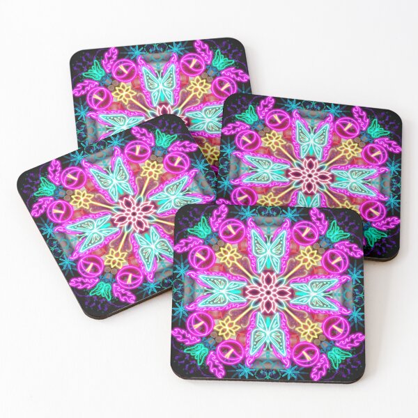 Item preview, Neon Mandala Flower Abstract designed and sold by Chatchot.