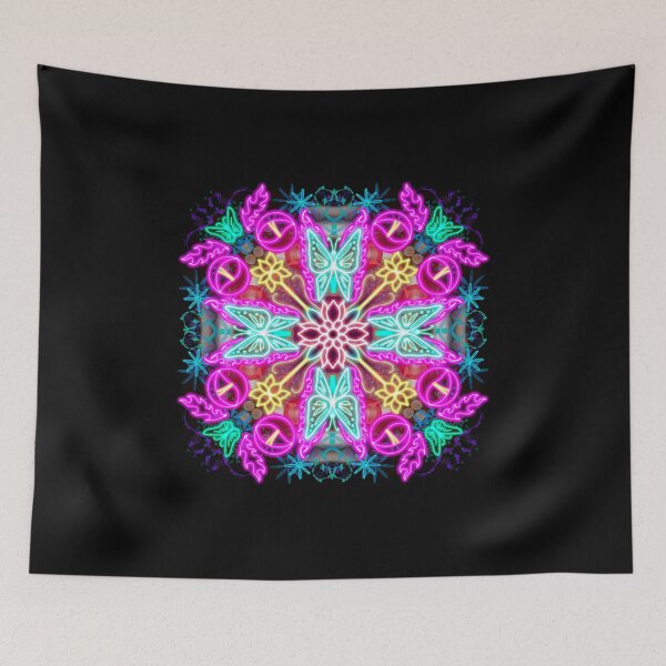 Item preview, Neon Mandala Flower Abstract designed and sold by Chatchot.