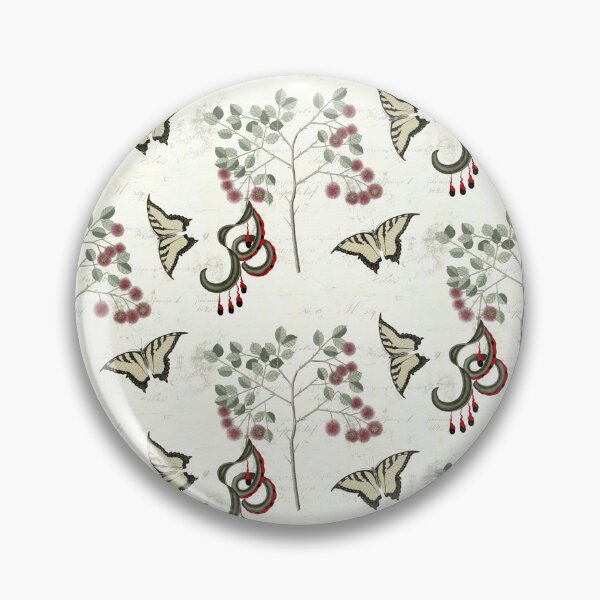 Item preview, Vintage Botanical with Swallowtail Butterflies designed and sold by AntiqueImages.