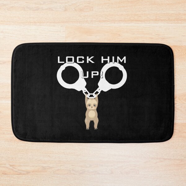 Item preview, Sid the AntiTrump Sloth says Lock Him Up183 designed and sold by KilkennyCatArt.