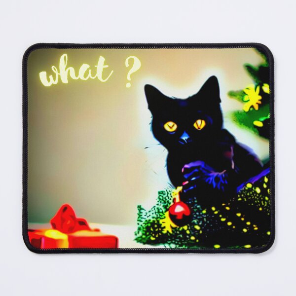 Item preview, Funny Black Cat Pushing Christmas Tree designed and sold by FunnyFreak.