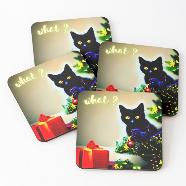Item preview, Funny Black Cat Pushing Christmas Tree designed and sold by FunnyFreak.