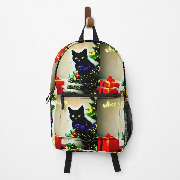Item preview, Funny Black Cat Pushing Christmas Tree designed and sold by FunnyFreak.