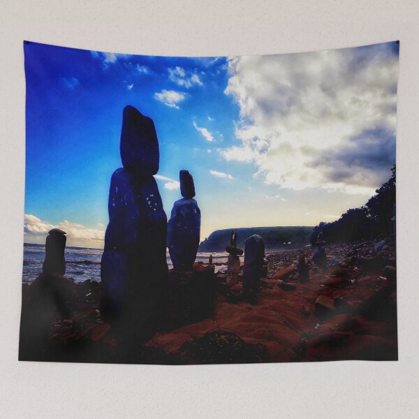 Item preview, Beach Rocks Towers Ocean Watchers on Rocky Beach in South Africa 2 of 4 designed and sold by Beachy.