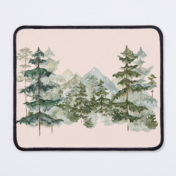 Item preview, Watercolor Pine Forest and mountain Aesthetic Graphic designed and sold by Nature Hues.