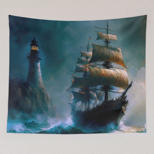 Item preview, An Ancient Galleon in a stormy sea designed and sold by AM FineArtPrints.