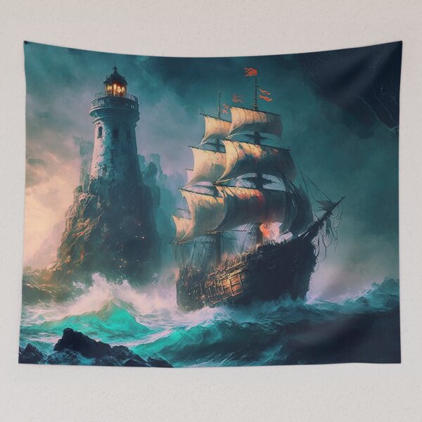 Item preview, An Ancient Galleon in a stormy sea designed and sold by AM FineArtPrints.