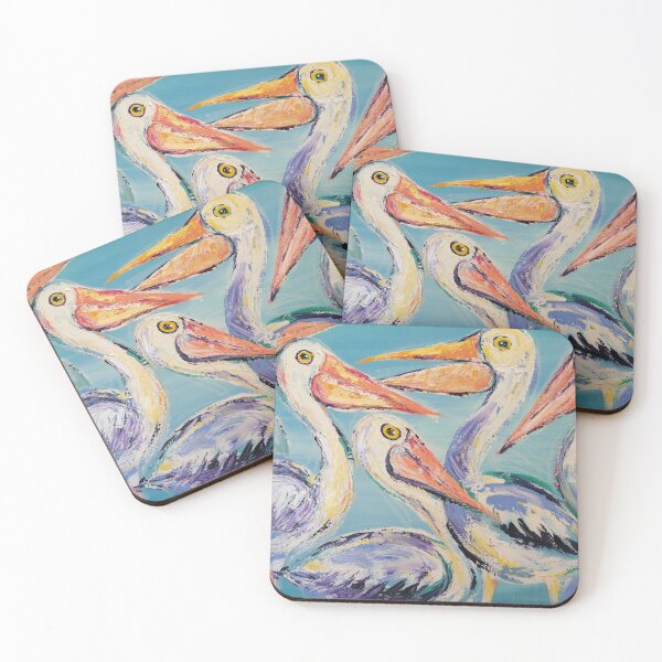 Item preview, Five Pelican pals acrylics designed and sold by Karin Zeller.