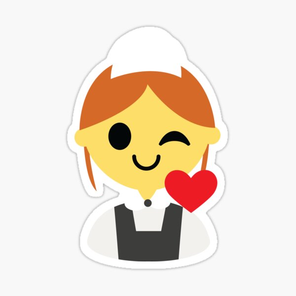 "Waitress Maid Emoji " Sticker for Sale by HippoEmo Redbubble