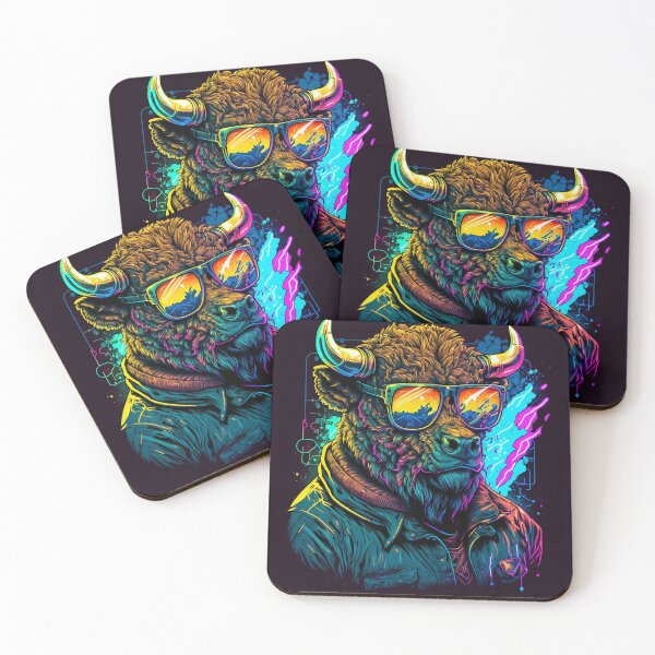 Item preview, Retrowave Bison designed and sold by Abili-Tees.