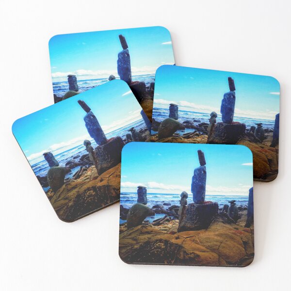 Item preview, Beach Rocks Towers Ocean Watchers on Rocky Beach in South Africa 3 of 4 designed and sold by Beachy.