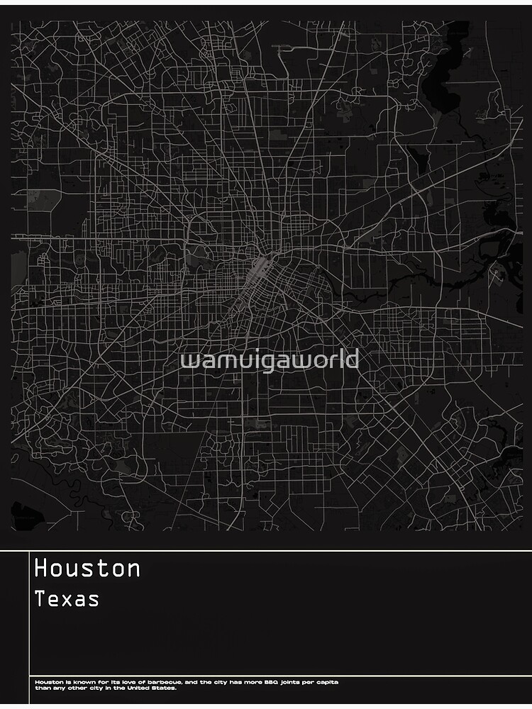 "The Heart of Texas: A Map of Houston" Poster for Sale by wamuigaworld 