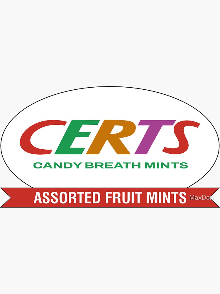 "Certs Breath Mints Old Logo" Sticker for Sale by MaxDon Redbubble