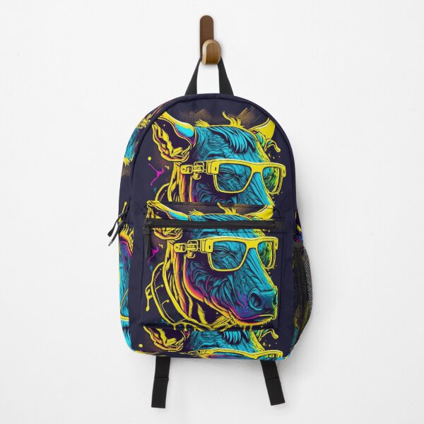 Artikelvorschau, Retrowave Bull entworfen und verkauft von Abili-Tees.