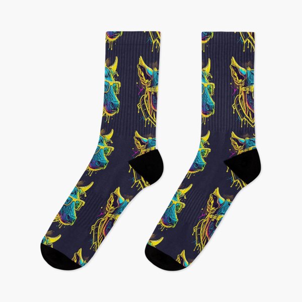 Artikelvorschau, Retrowave Bull entworfen und verkauft von Abili-Tees.
