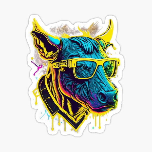 Item preview, Retrowave Bull designed and sold by Abili-Tees.