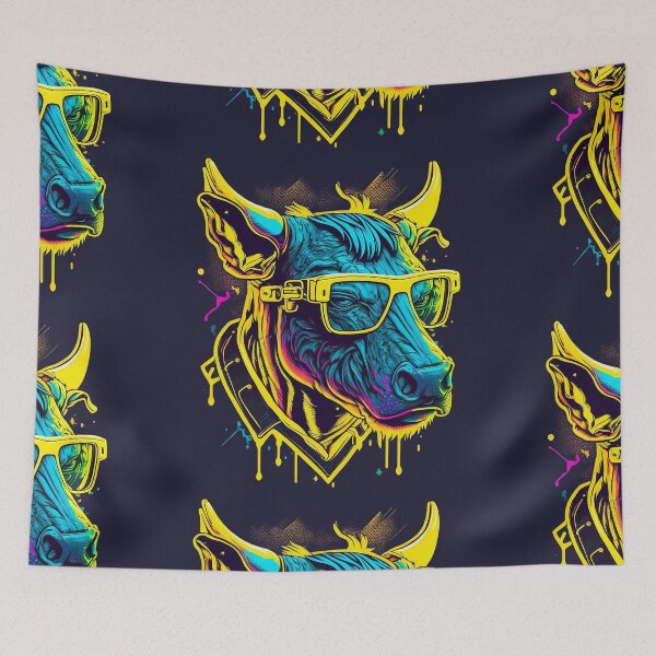 Item preview, Retrowave Bull designed and sold by Abili-Tees.