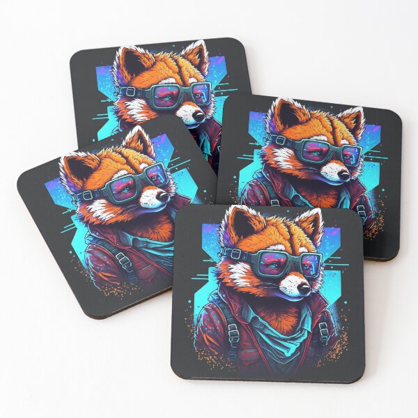 Item preview, Retrowave Red Panda designed and sold by Abili-Tees.