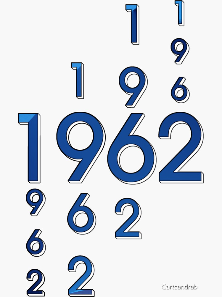 "1962 Year" Sticker for Sale by Cartsandrab | Redbubble