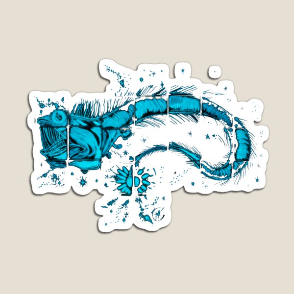 Glowing Bacterial Art - Viperfish Magnet