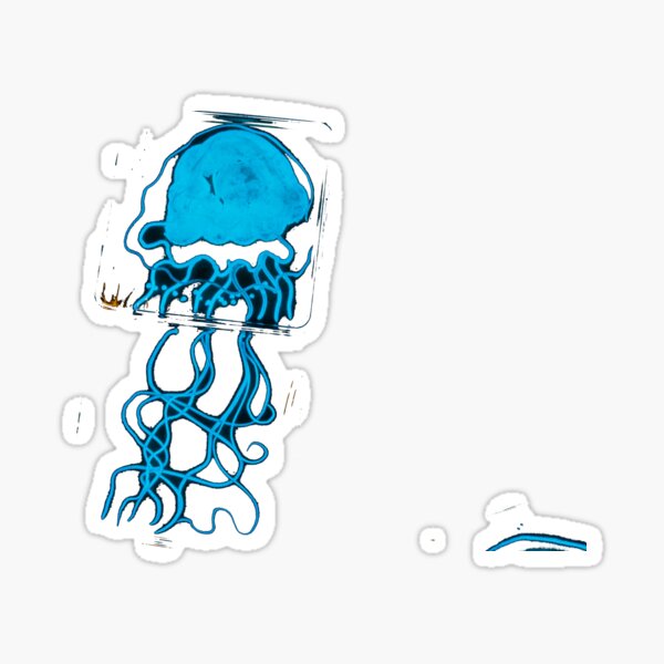 Glowing Bacterial Art - Jellyfish Sticker
