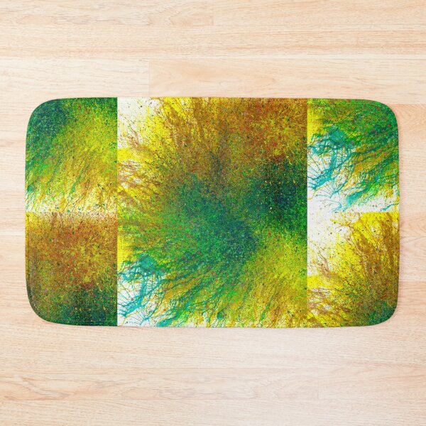 Item preview, Moments Of The Divine Enlightenment #691 Bold Unique Vibrant New Age 5D Original Hand-painted OOAK Abstract Painting Detail 1 In Teal Green Yellow Brown Bronze Copper Jewel Tones Nebula Galactic Art designed and sold by Rainbow Artist Orlando L.