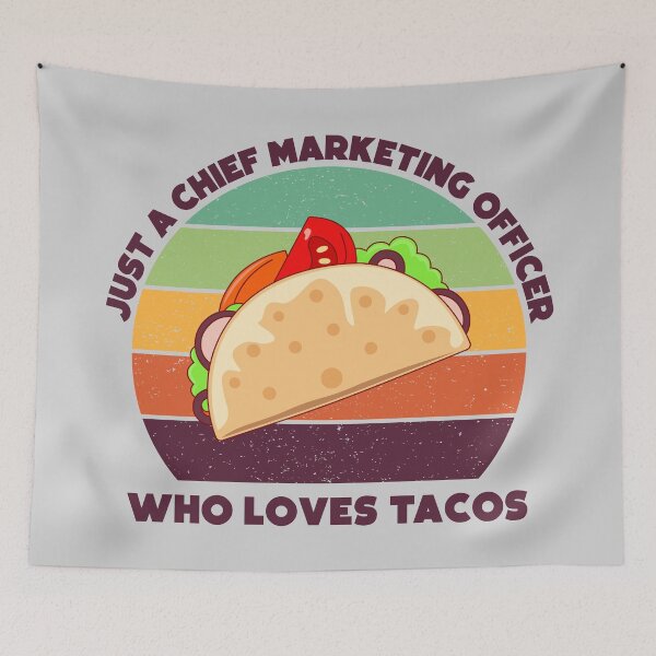 Item preview, Just a chief marketing officer who loves tacos, dark text, funny food lovers chief marketing officer job, marketing department, humor, joke, meme, tacos lover, foodie worker designed and sold by SGS-.