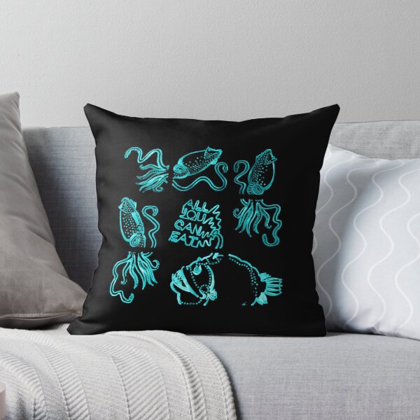 Glowing Bacterial Art - Deep Sea Diner Throw Pillow