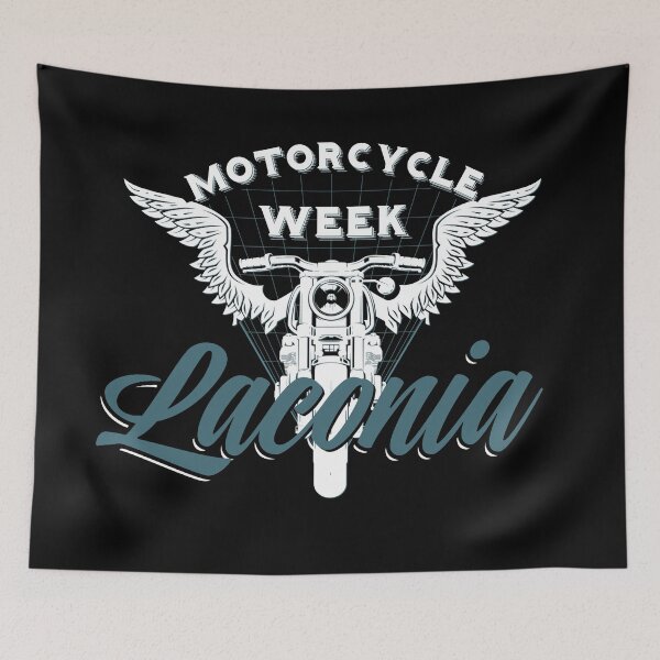 Item preview, 100th Anniversary Celebration Laconia Motorcycle Week New Hampshire white and blue designed and sold by PincGeneral.