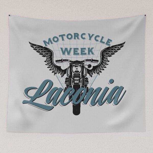 Item preview, 100th Anniversary Celebration Laconia Motorcycle Week New Hampshire black and blue designed and sold by PincGeneral.