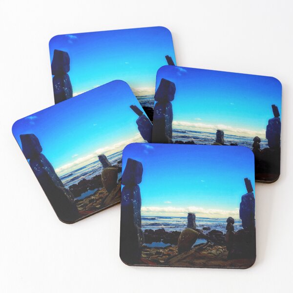 Item preview, Beach Rocks Towers Ocean Watchers on Rocky Beach in South Africa 4 of 4 designed and sold by Beachy.