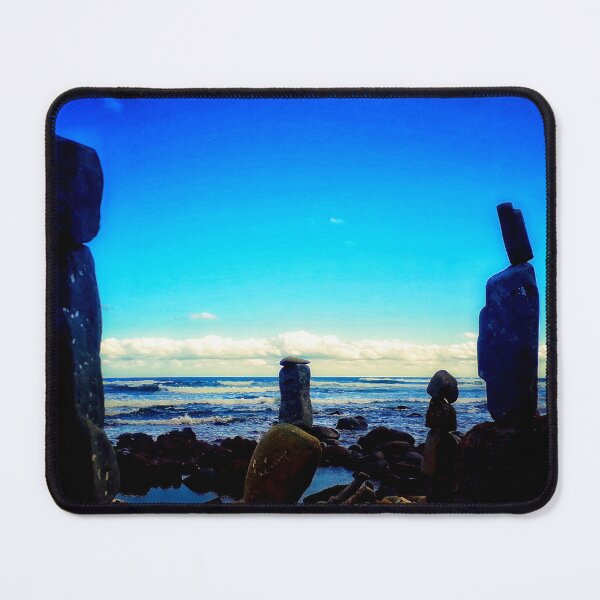 Item preview, Beach Rocks Towers Ocean Watchers on Rocky Beach in South Africa 4 of 4 designed and sold by Beachy.