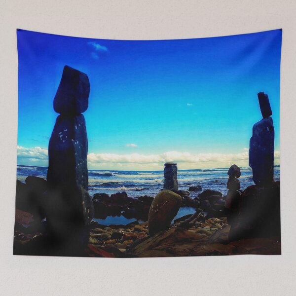 Item preview, Beach Rocks Towers Ocean Watchers on Rocky Beach in South Africa 4 of 4 designed and sold by Beachy.