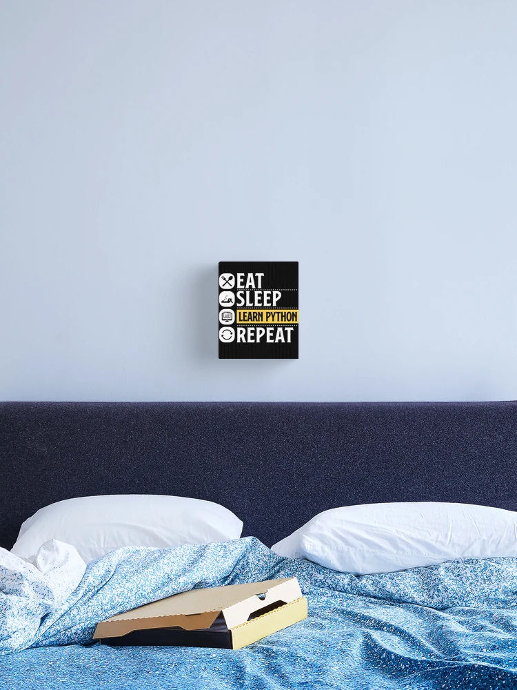 Thumbnail 2 of 3, Canvas Print, Python Programming Eat Sleep Learn Python Repeat designed and sold by MadPanda.