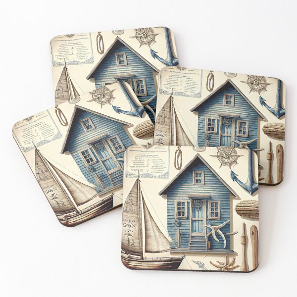 Item preview, Beach House with a Sailboat Old Look designed and sold by Fitbys.